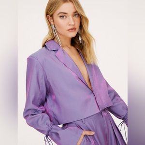 Nasty Gal Shimmer Cropped Blazer Size 6